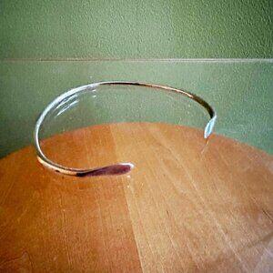 Sterling Silver Delicate Cuff Bangle Bracelet